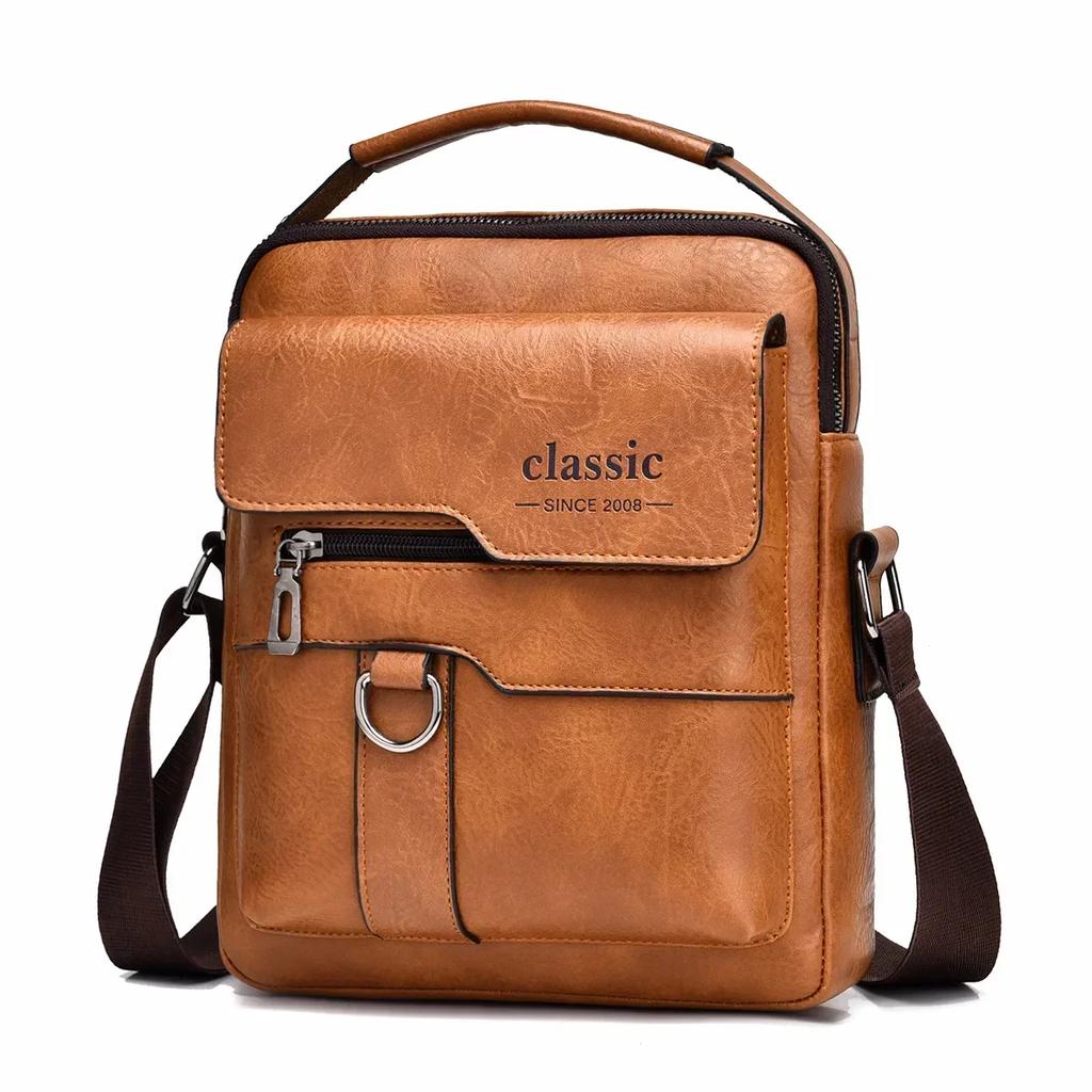 Men Crossbody Bag Men Shoulder Bags Zippers Handbags Large Capacity Artificial Leather Bag For Male Messenger Tote Bags Bolsa