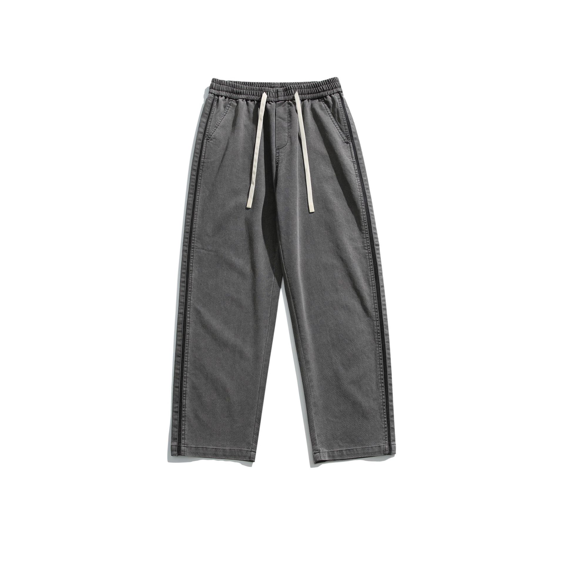 

Мужские брюки из лиоцелла, мужские потертые летние свободные повседневные брюки в американскую полоску XXXL шифер серый