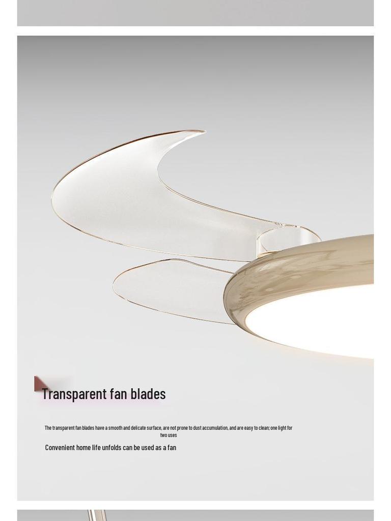 2025 Cream Wabi-Sabi Mid-Century Ceiling Fan Light, Silent High Airflow for Living Rooms & Restaurants
