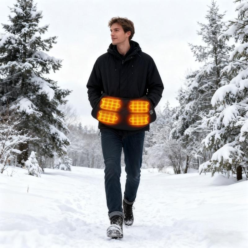 Rechargeable Heated Hand Warmer Pouch Fast Heating Cold Weather Thermal Glove Waist Bag For Travel Office Home