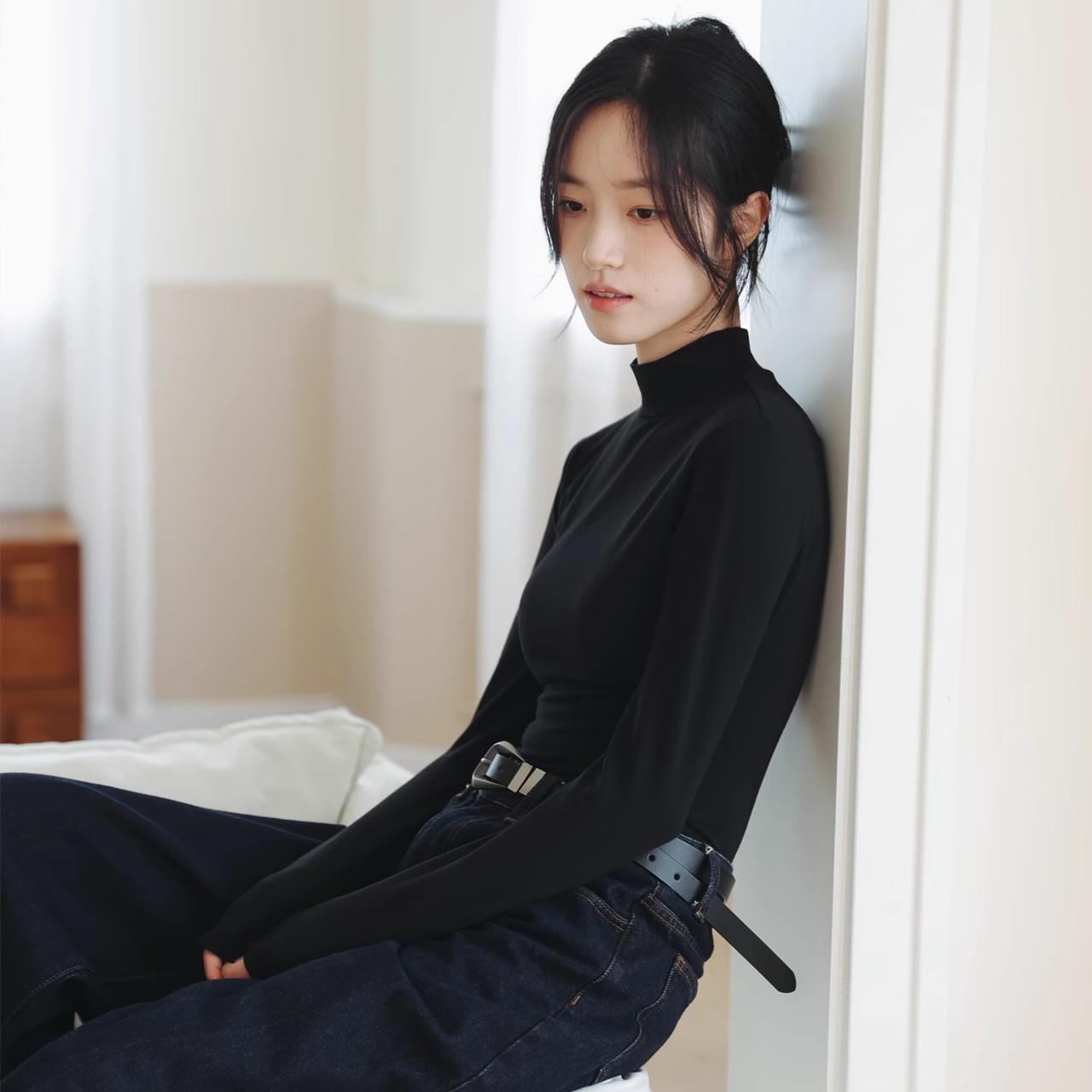 

Женский осенний комплект термобелья из хлопка: Топ со средней горловиной и узкие брюки L