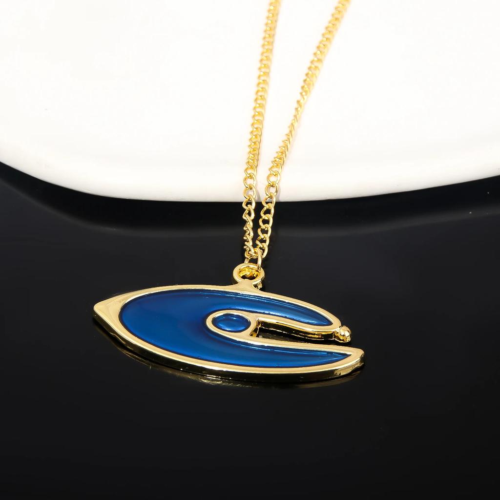 Anime Magical Girls Elegant Blue Eyes Enamel Necklace Cosplay Props Pendants Choker For Women Men Jewelry Accessories Gifts