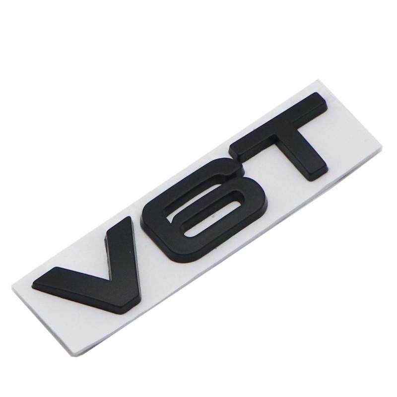 1Pc 3D Metal Car Styling V6T V8T V6 V8 T Fender Side Body Emblem Tail Trunk Fender Badge Sticker For A4 A3 A5 A6 A1 Q3 Q5 Q7