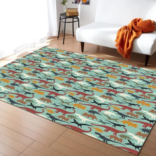 Cartoon Dinosaur Area Rugs Dino Carpet Non Slip Dinosaur Floor Mat for Playroom Classroom Kidroom Decor Children's Crawling Mat