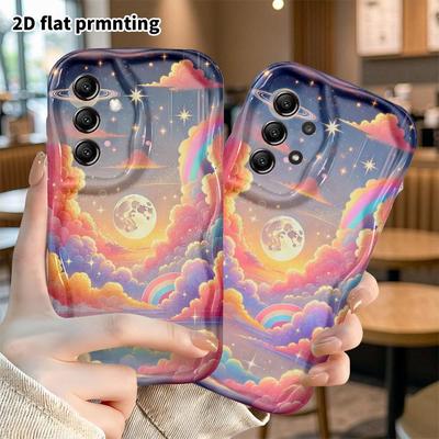 Phone Case: 2D Flat Samsung Galaxy A34 A35 M05 M06 S20 S22 S21 FE Plus 5G Protective Case, Starry Sky and Sea of Clouds, Perfect Christmas and Hallowe