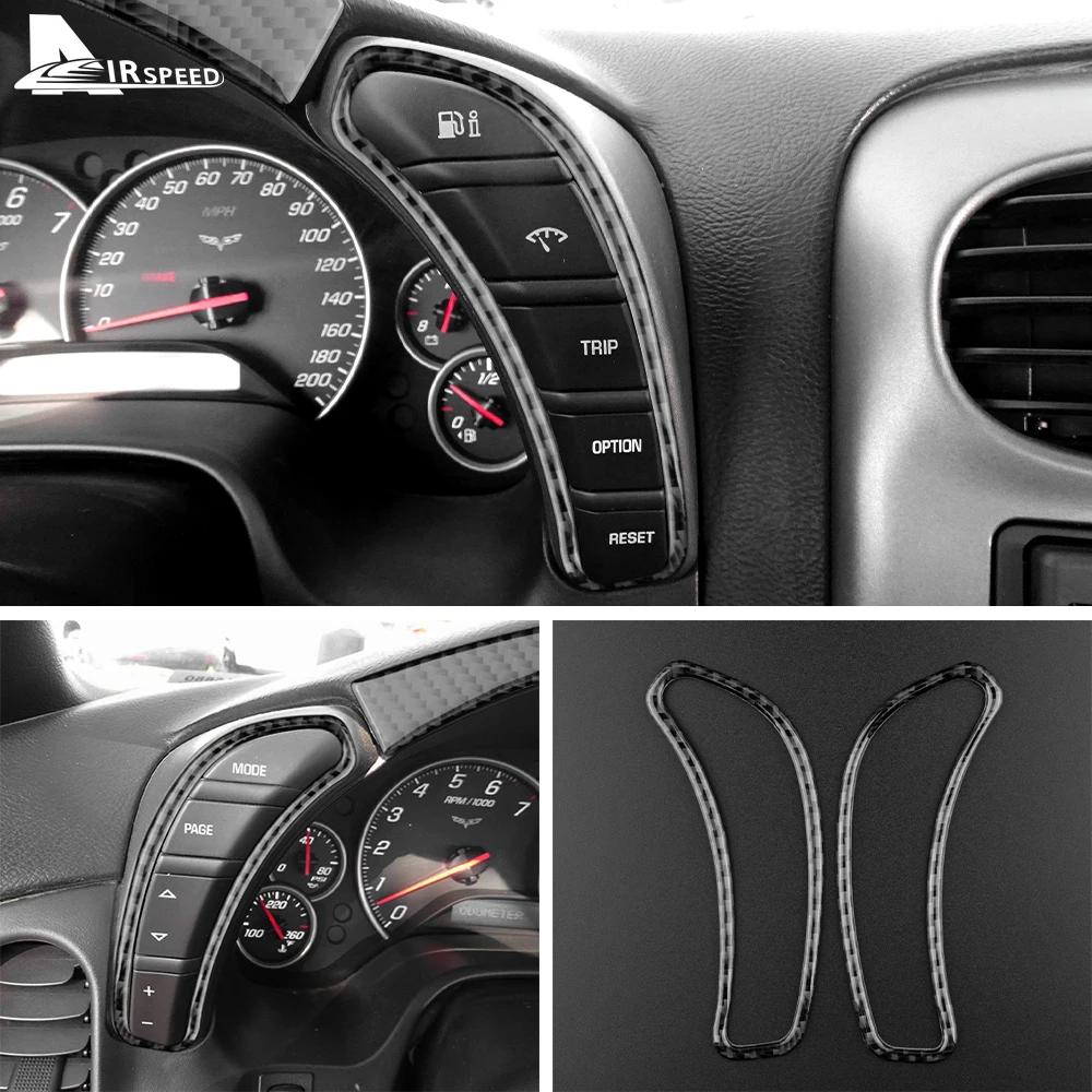 Real Soft Carbon Fiber Sticker for Chevrolet Corvette C6 2005 2006 2007 2008 2009 2010 2011 2012 2013 Car Dashboard Speedometer