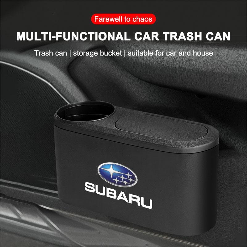 Hanging Car Trash Can Auto Emblem Garbage Box Accessories For Subaru Impreza STI Forester Outback XV Crosstrek Legacy WRX