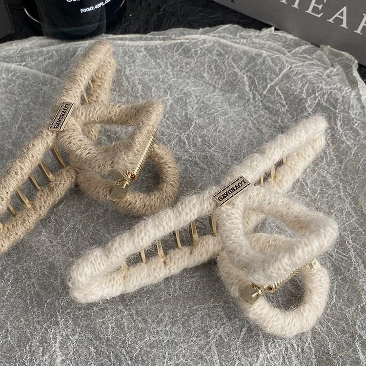 Korean Leopard Print Metal Hair Claw - Elegant Retro Women's Shark Clip