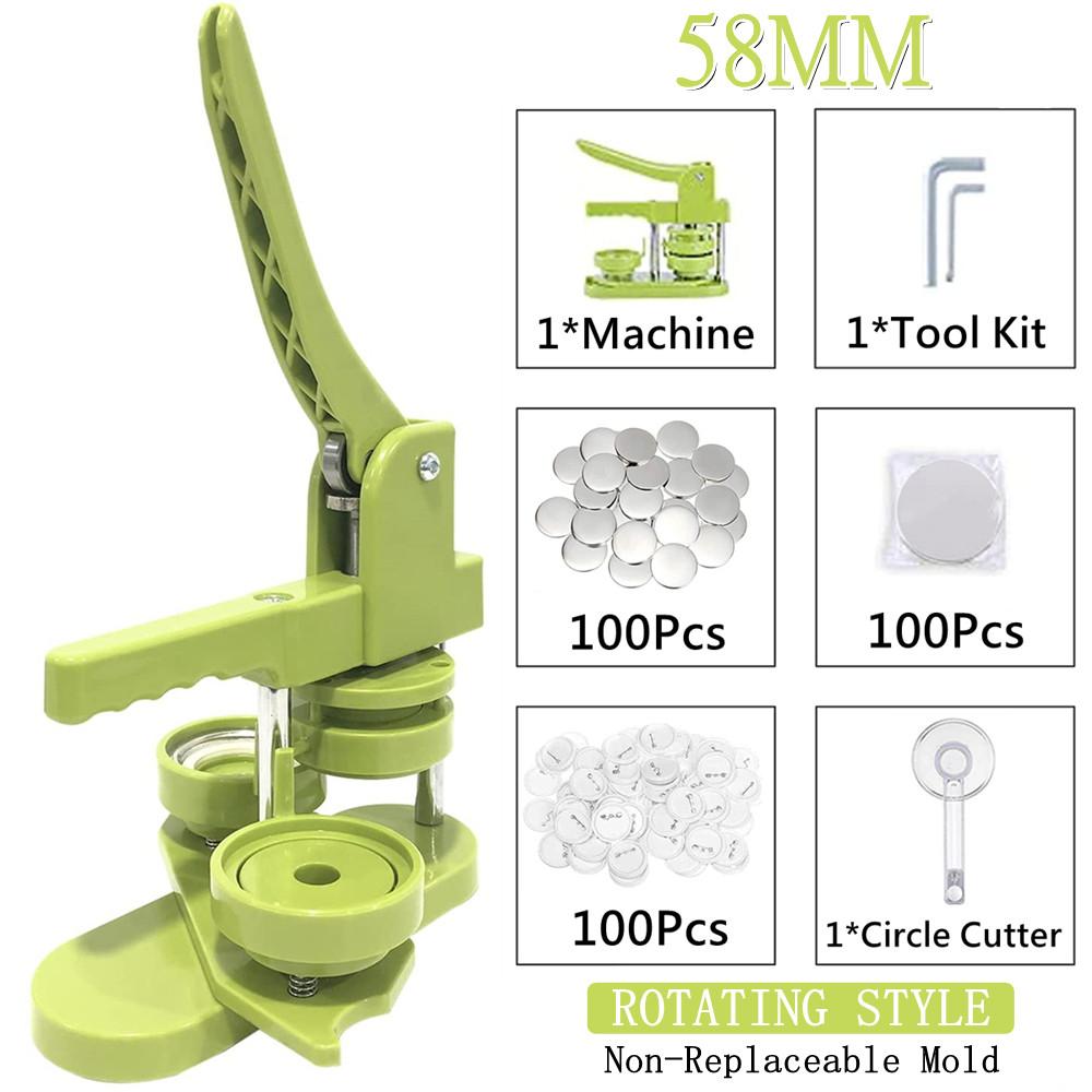 Conjunto de Crachás 25/32/37/44/58MM Máquina Doméstica de Fazer Botons com Alfinete Pequena Máquina de Fazer Crachás DIY