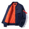 Men's Plus Size Cotton Stand-Up Collar Bomber Jacket - Trendy Autumn/Winter Sportswear