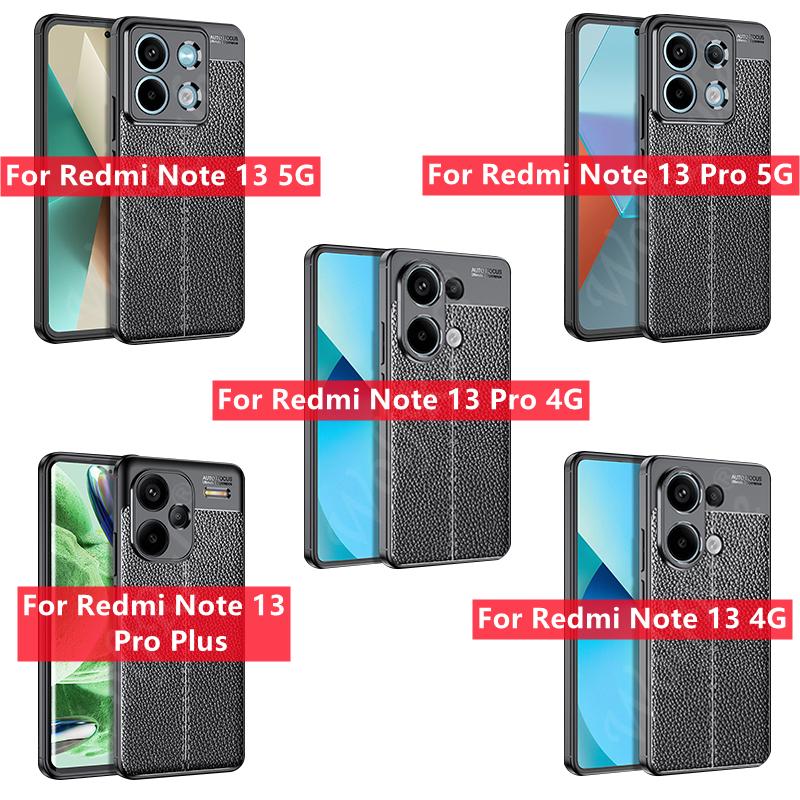 Für Redmi Note 13 Pro 4G Hülle Xiaomi Redmi Note 13 Pro 5G Capas Stoßfestes TPU Weiches Leder Fundas Redmi Note 13 Pro Plus