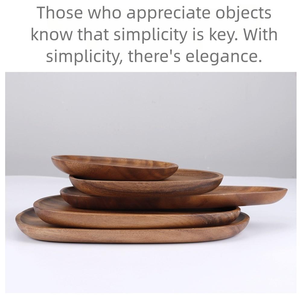 Artistic Dinnerware Handmade Walnut Tray Dining Table Decor Asymmetrical Shape Design Comfortable Tactile Feel