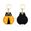 Bamen Bug Club Cartoon Access Control Card Leather Case Keychain Creative Cute Girl Key Pendant Bag Hanging Personalized Gifts