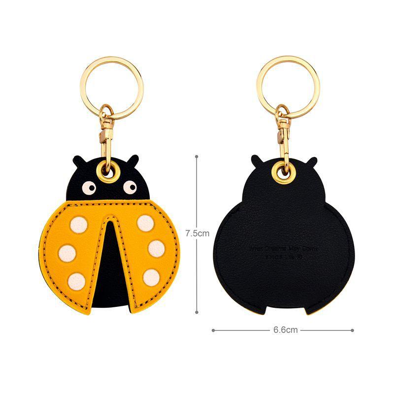 Bamen Bug Club Cartoon Access Control Card Leather Case Keychain Creative Cute Girl Key Pendant Bag Hanging Personalized Gifts