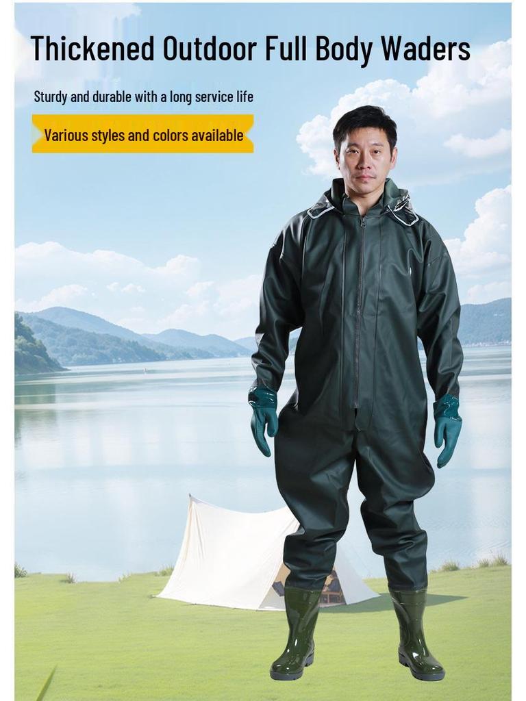 Men's Premium Waders - Full-Body Fishing Suit, Lotus Root Digging Suit, One-Piece Raincoat
