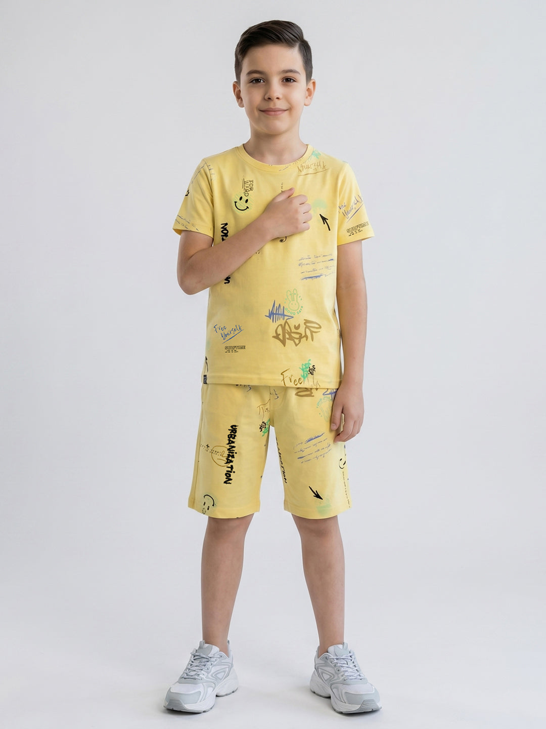 Monte Carlo Boys Regular Fit Printed Coordinate Set 4-5 Years