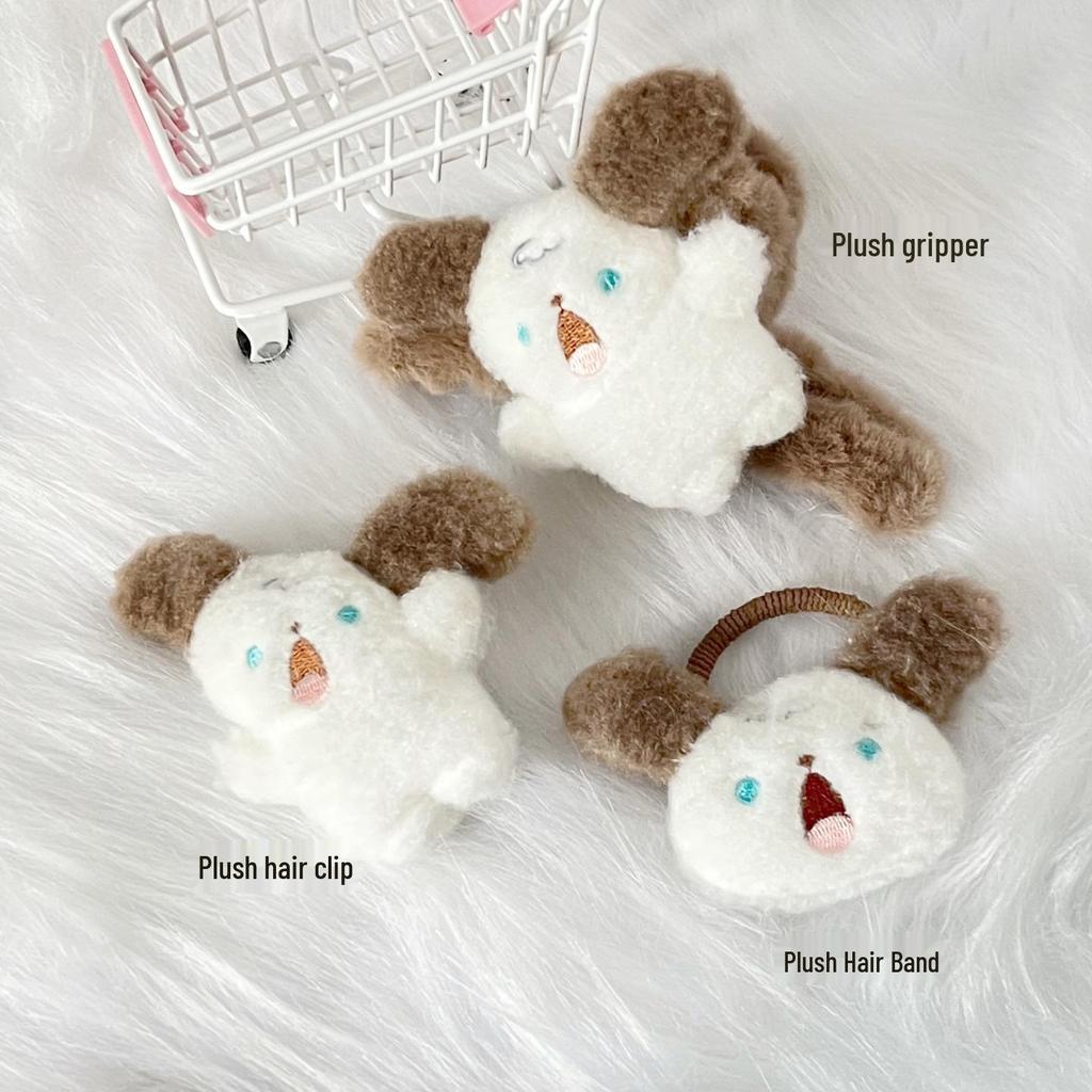 Screaming Puppy Plush Claw Hair Clip - Cute, Soft Cartoon Accessory for Women and Students, Perfect for Autumn and Winter.