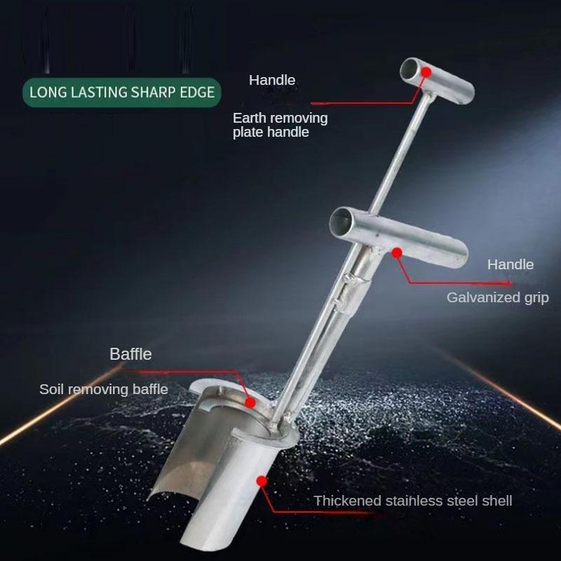 Plant And Fruit Tree Seedling Transplanter Stainless Steel Garden Barrel Transplanter Plant Flowers Diging Seedlings Artifact