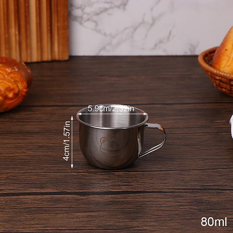 

304 Stainless Steel Mini Water Cup With Handle Durable Anti Scalding Milk Coffee Mug Drinking Cup For Kids Student Drinkware