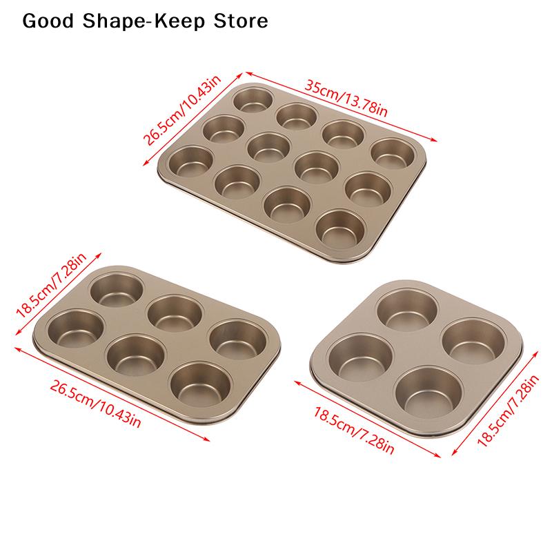 4/6/12 Cups Muffin Pan Carbon Steel Baking Pan Cupcake Pan Muffin Tray Cupcake Mold Non Stick Bakeware Microwave Cake Mould