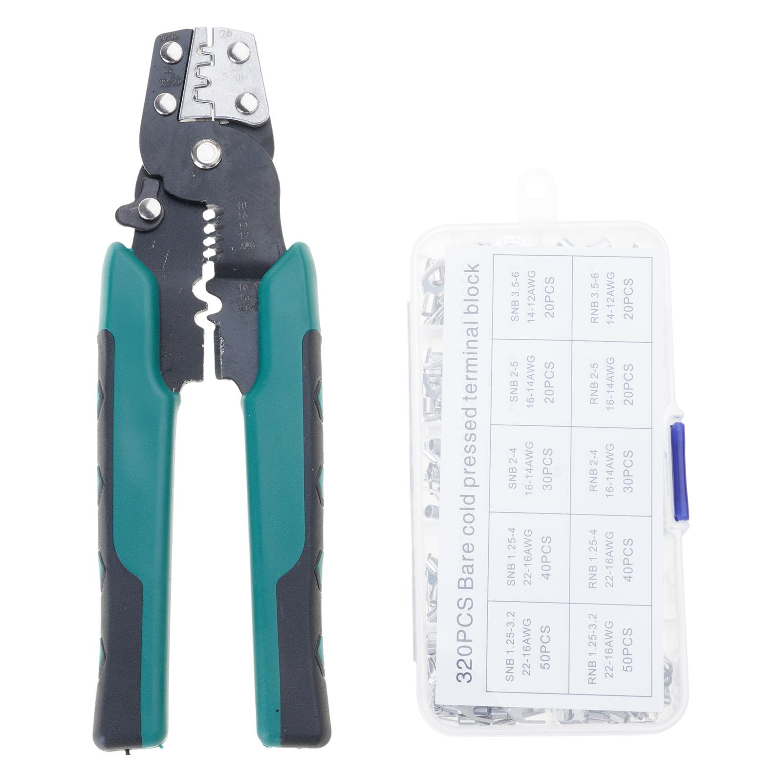 

Изолированные клещи для обжима клемм с 320 шт. электрических соединителей RNB/SNB клеммы для проводов 0,5-4 мм наконечники проводов