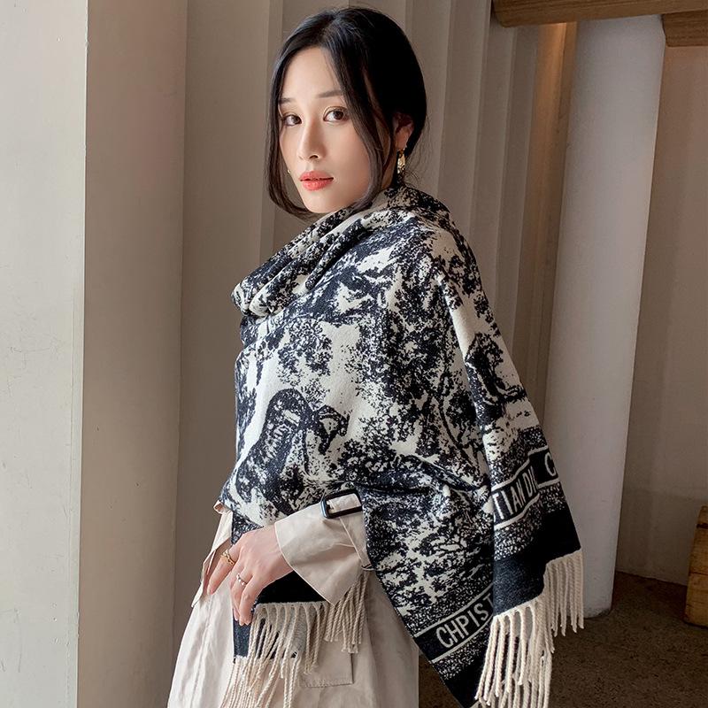 2026 Neue Mode Damen Winterschal: Warmer, dicker Quastenschal & Halstuch