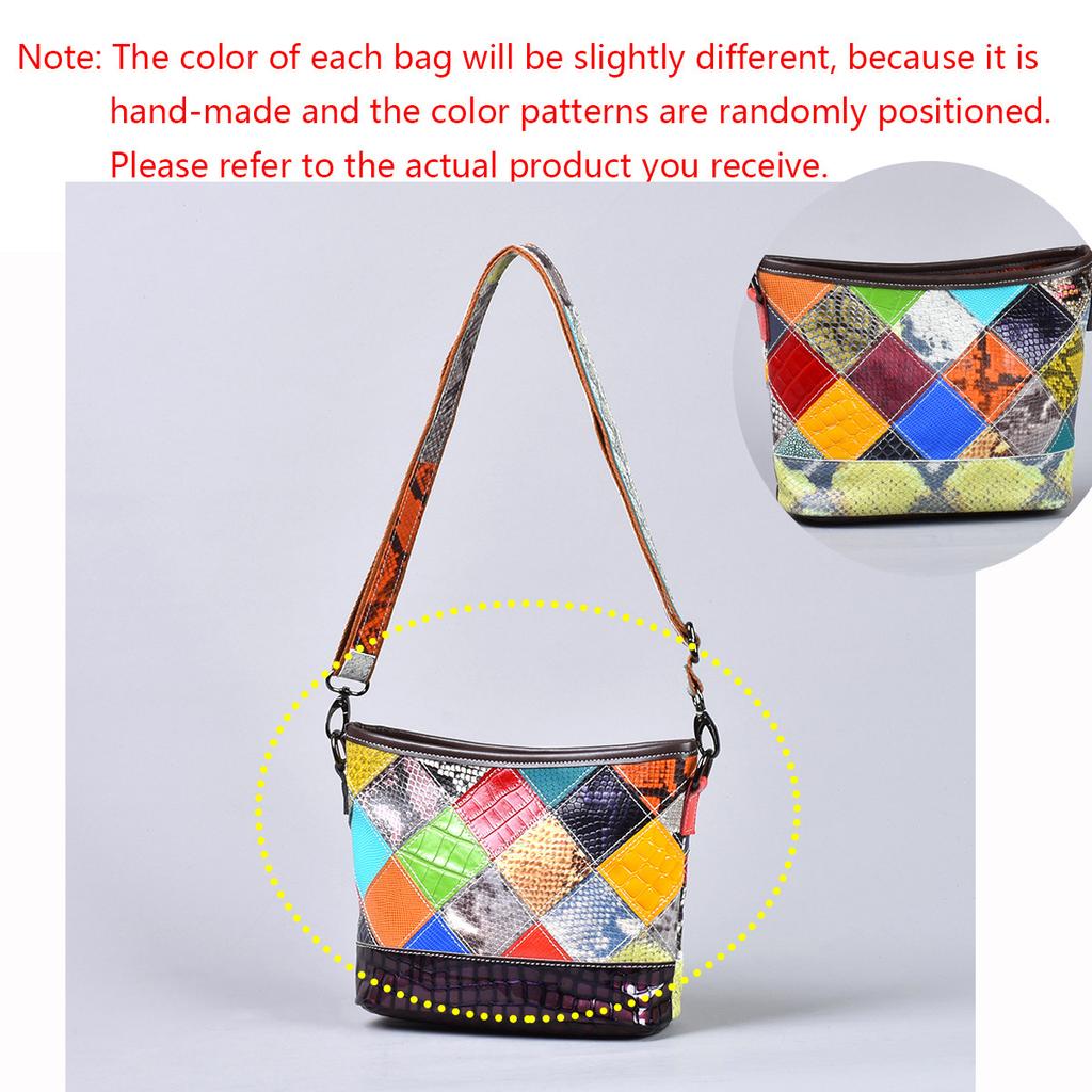 Genuine Leather Women's Bag Women's Checkered Crossbody Single-shoulder Bag Small Bag