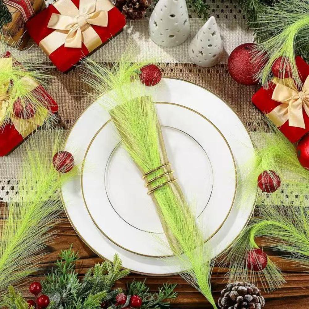 Runtowo 10pcs Christmas Tree Topper , Green Curly Stems Lime Green Curly Xmas Tree Pick Elf Ornaments Christmas Party Home Decor