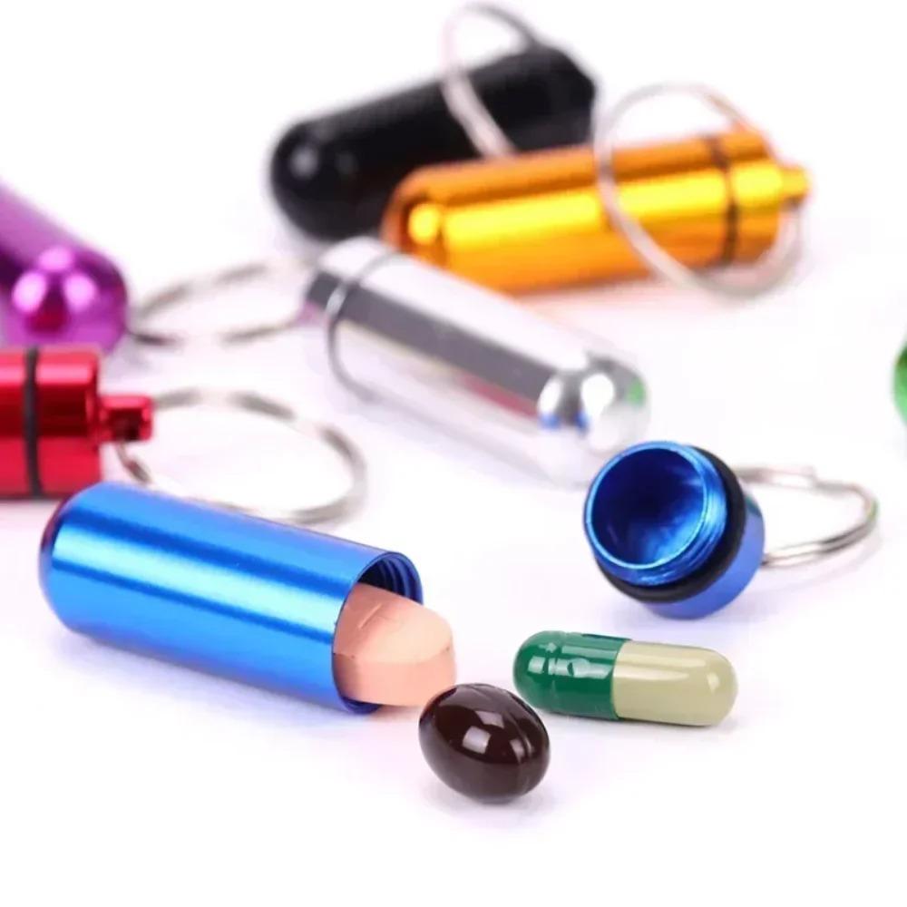 Neue Heiße Tragbare Mini Wasserdichte Aluminium Pillendosen Behälter Box Organizer Aufbewahrung Tabletten Medizin Vitamin Pillendosen Fischöle