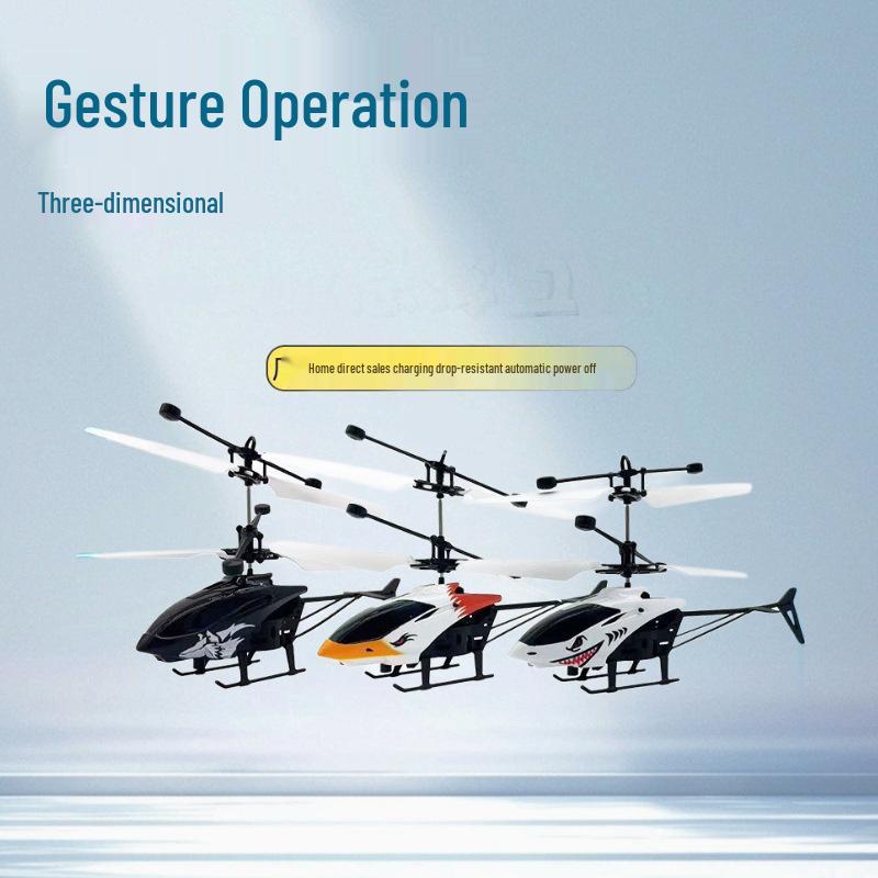 Dual-Mode Gesture-Control Shark Helicopter Drone