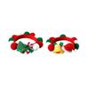 2pcs Soft Christmas Cat Collar Adjustable Dog Bib Decorative Chain Pet Ball Collar  Party