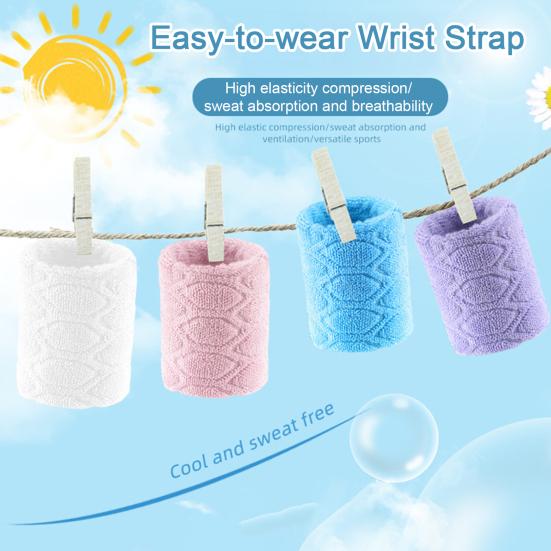 1 Pc Sports Sweatbands Sweat-Absorbing Elastic Wristbands Compression Wrist Sleeve Wrap
