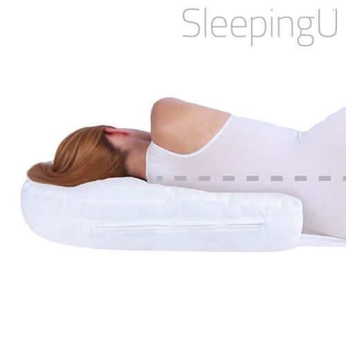 Oreiller - Sleeping U - Ergonomique - Élimine les ronflements - Confort moyen - Asymétrique