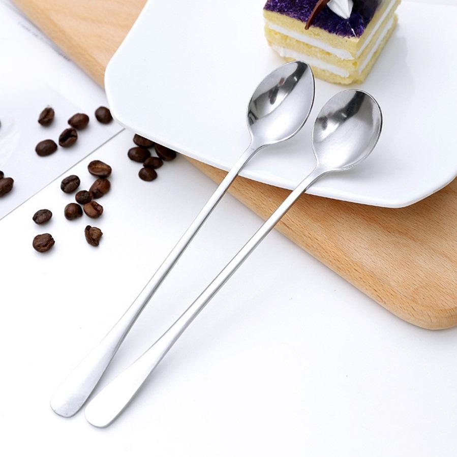 Długa łyżeczka do kawy ze stali nierdzewnej do mleka, herbaty, miodu, deserów, przypraw