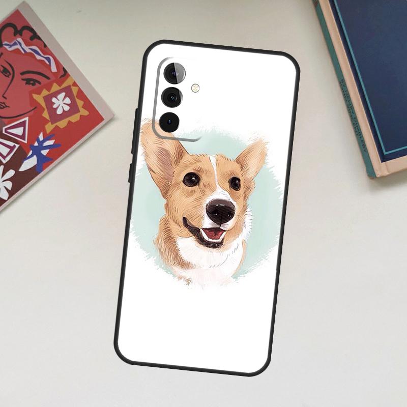 Cartoon Corgi Dog Case For Samsung Galaxy A34 A54 A14 A56 A52 A53 A16 A26 A36 A55 A35 A15 A32 A12 A33 A13 A17