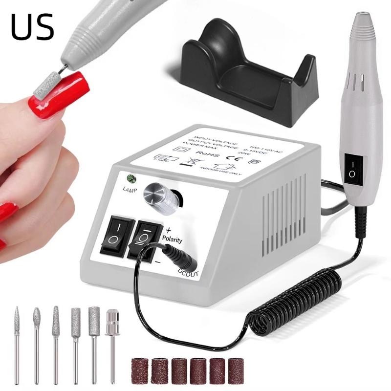 Portable Nail Drill Machine Electric Manicure Nail Polishing Head Kit For Gel Polish Professional Manicure Tool Salon Equipment