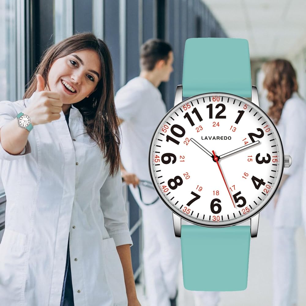 ShunkanSai Women's Analog Quartz Nurse Watch Waterproof Simple Design with Luminous Dial Fashionable Business Timepiece