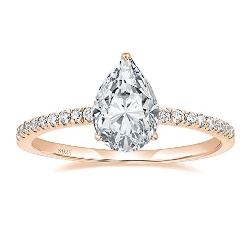 

Кольца для помолвки из стерлингового серебра 925 пробы Trumium 2 CT с драгоценными камнями и кубическим цирконием, обручальные кольца для женщин, ювелирные украшения, подарки 11 розового золота