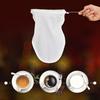 Reusable Stainless Steel Handle Cotton Cloth Strainer Coffee Tea Mesh Filter Bag