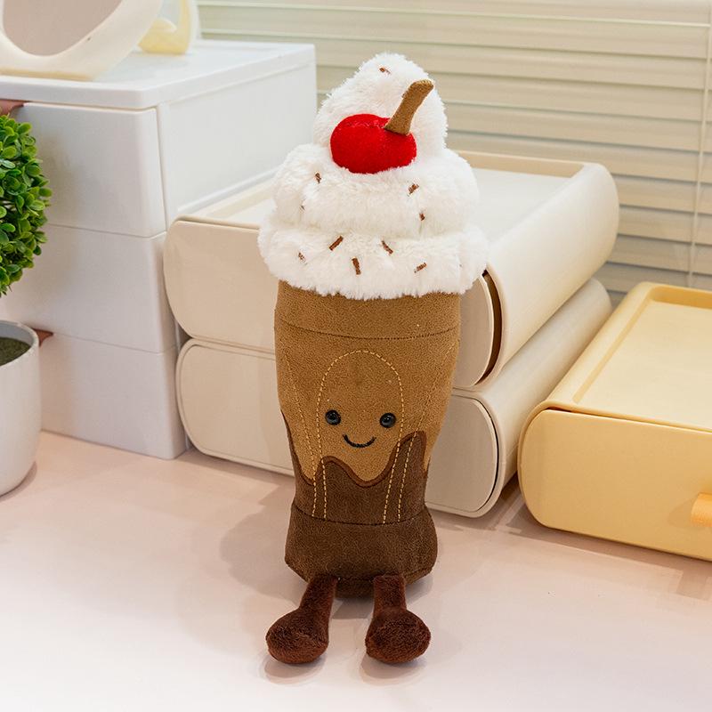 

Шоколадное мороженое Вафельный рожок Эскимо Кукла Латте Молочный чай Торт Плюшевая игрушка для детей 25CM (approx. 0.15KG)