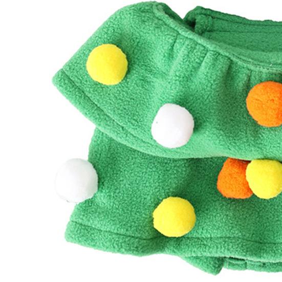 2ks/sada Vánoční stromeček Oblečení pro mazlíčky Bambulky Dekor žluté hvězdy Měkké nastavitelné šaty bez rukávů