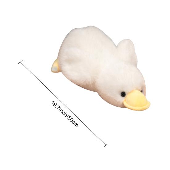 Lying Duck Plush Toy Yellow Duck Plushie Stuffed Animal Comfort Doll Pillow Home Office Bedroom Decoration Kids Adults Birthday Gift