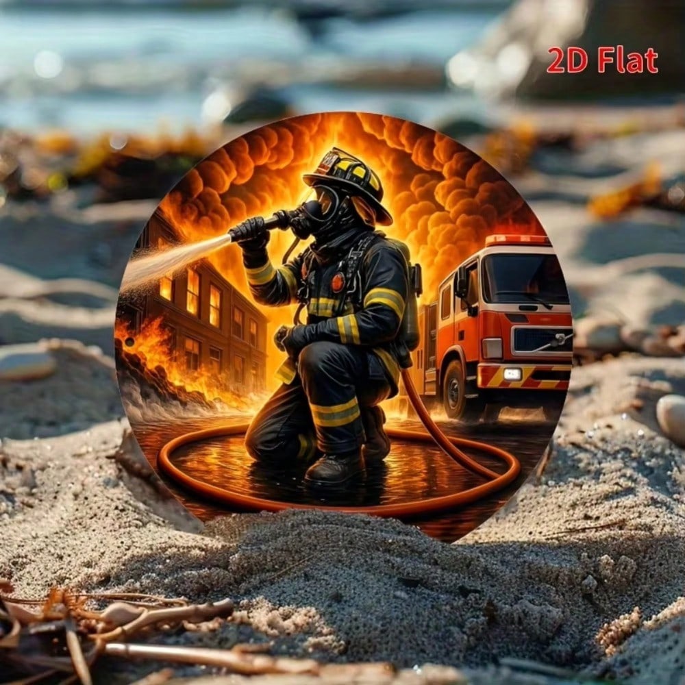 Heroic Firefighters Metal Sign Waterproof Durable Wall Art for Home Office Decor Gift