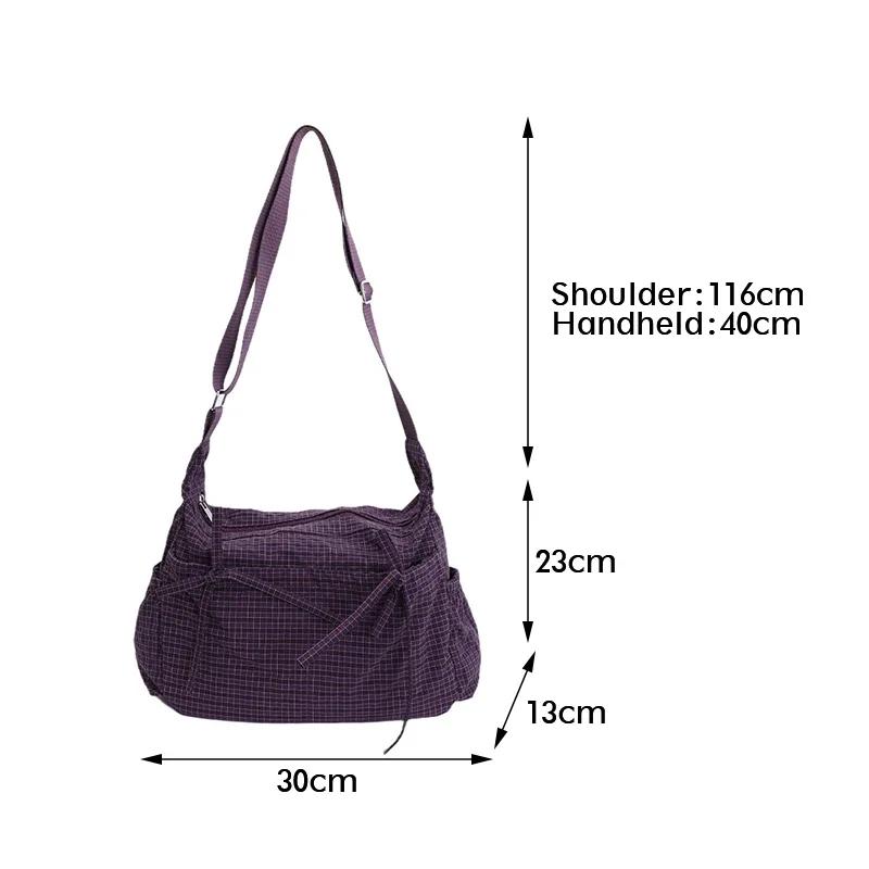 Koreański Styl Vintage Kratka Jednoramienna Torba Duża Pojemność Wszechstronna do Szkoły Pracy Dojazdów Unisex Nylonowa Torba na Ramię