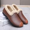Women's Winter New Low Top Flat Sole Cotton Shoes Soft Sole Round Toe Waterproof Slip On Plush Warm Elderly Cotton Shoes