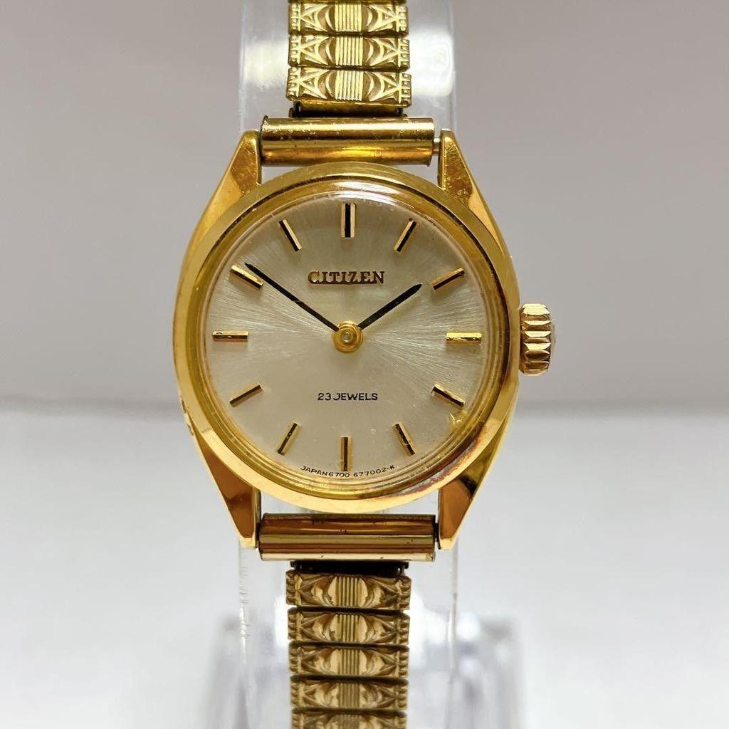Used Working item Ladies CITIZEN manual winding watch wristwatch 6700-677002-K