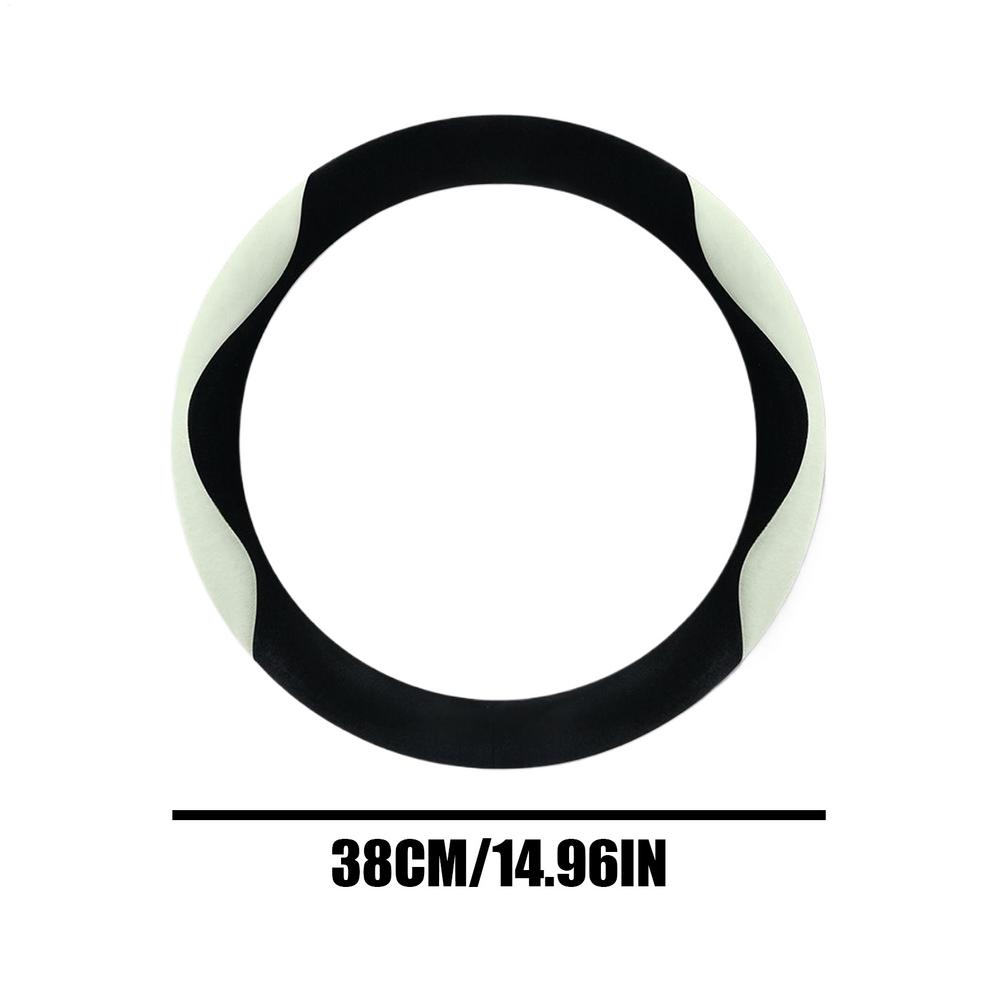 38cm Soft Car Steering Wheel Cover Milk Velvet Stain-Resistant Car Steering Wheel Cover Anti-Slip Car Steering Wheel Warm Cover