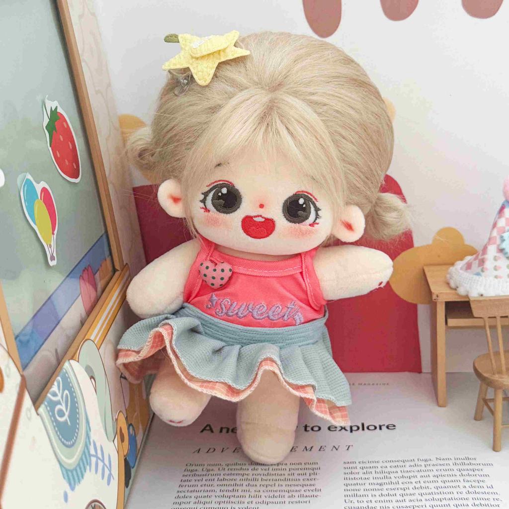 20cm Kawaii Bekleidete Idol Baumwollpuppe Niedliche Kuschelpuppe DIY Plüschpuppe Weihnachts-Geburtstagsgeschenk für Mädchen Kinder