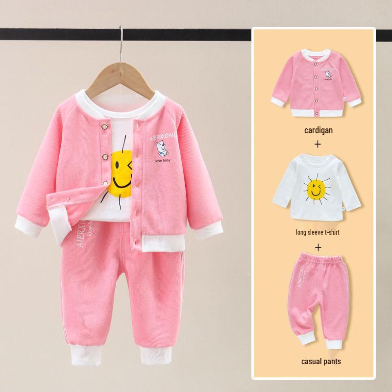 Children's Spring Three-Piece Sports Suit for Boys and Girls - Cute Outerwear Set