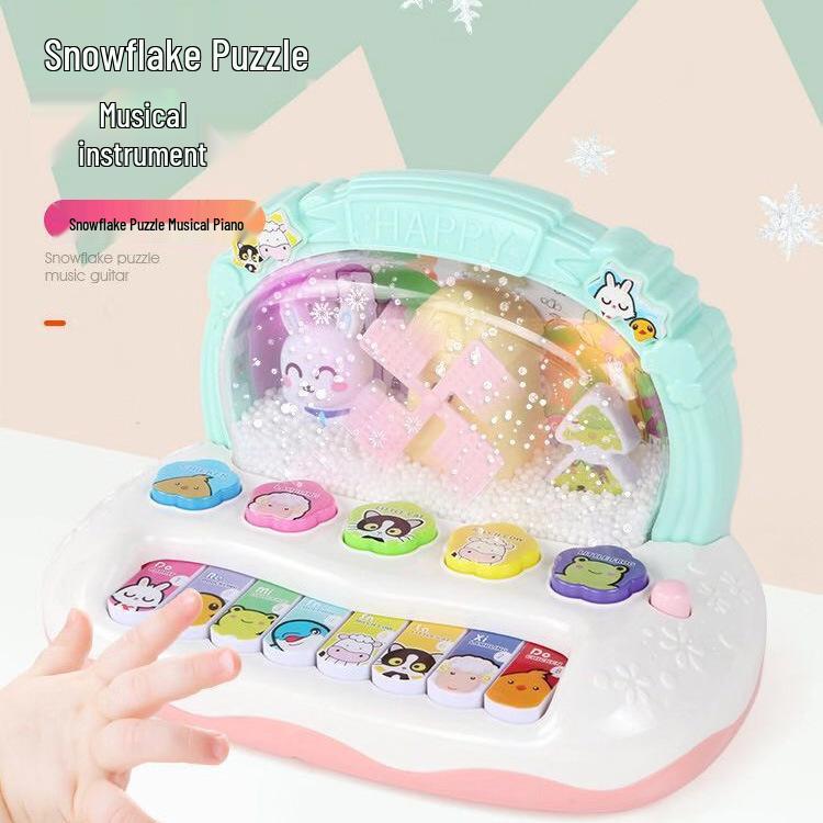 Dreamy Snow Flower Musical Keyboard: Toddler & Infant Teaching Piano with Flashing Lights